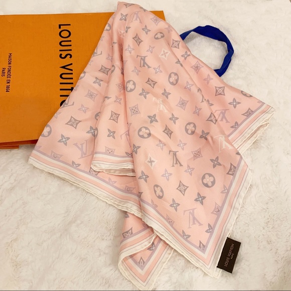 Louis Vuitton Accessories - Louis Vuitton Silk Monogram Square Scarf